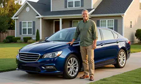 Customer with their delivered car in Columbia, Tennessee, United States