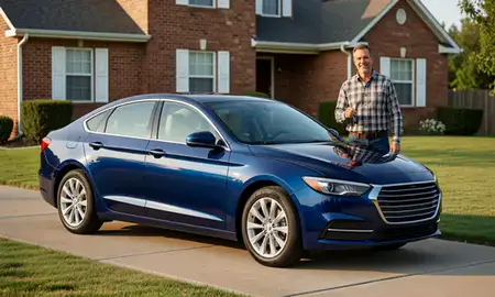 Car delivered to a driveway in Columbia, Tennessee, United States