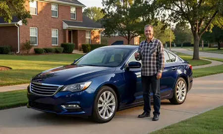 Car delivered to a driveway in Cookeville, Tennessee, United States