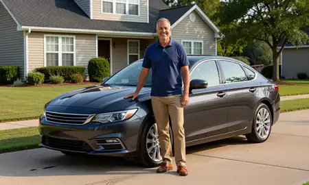 Customer with their delivered car in Farragut, Tennessee, United States