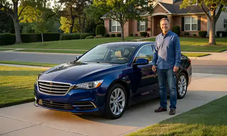 Car delivered to a driveway in Franklin, Tennessee, United States