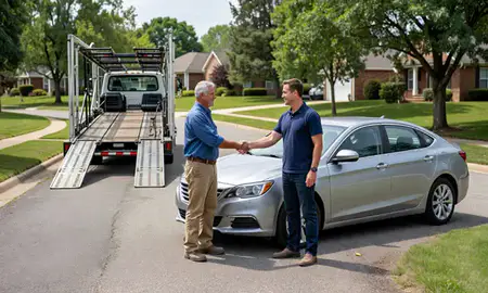 Vehicle owner beside their delivered car in Franklin, Tennessee, United States