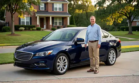 Car delivered to a driveway in Gallatin, Tennessee, United States