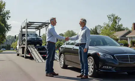 Vehicle owner beside their delivered car in Germantown, Tennessee, United States