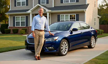 Customer with their delivered car in Hendersonville, Tennessee, United States