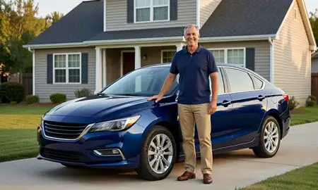 Customer with their delivered car in Jackson, Tennessee, United States