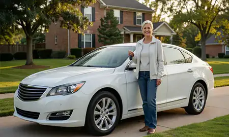 Car delivered to a driveway in Johnson City, Tennessee, United States