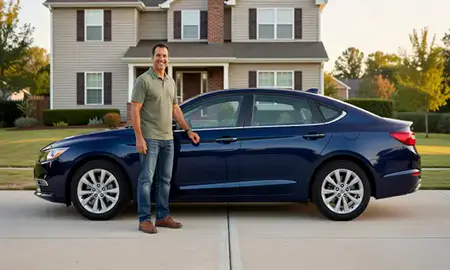 Customer with their delivered car in Kingsport, Tennessee, United States