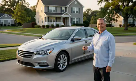 Car delivered to a driveway in Kingsport, Tennessee, United States