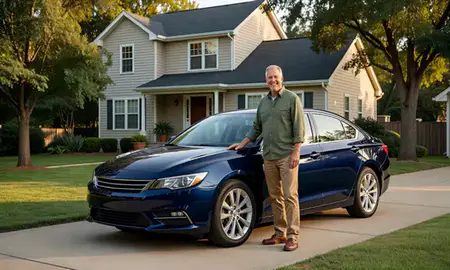 Customer with their delivered car in Knoxville, Tennessee, United States