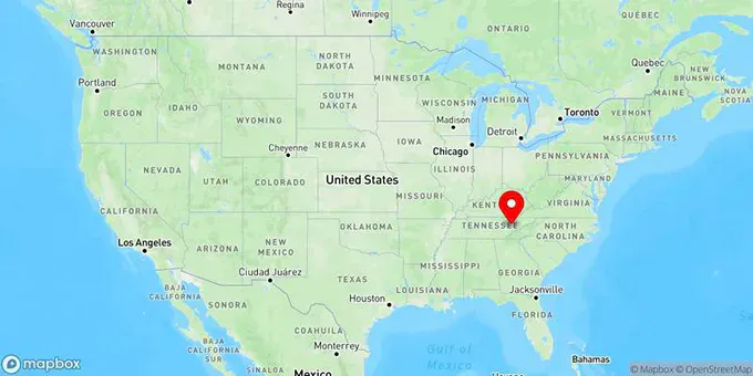 Map of Knoxville, Tennessee, United States