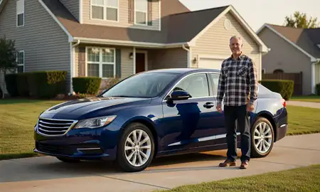 Car delivered to a driveway in La Vergne, Tennessee, United States