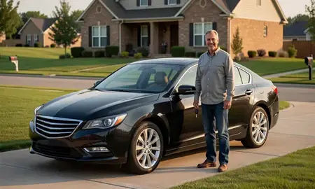 Car delivered to a driveway in Lebanon, Tennessee, United States