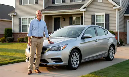 Customer with their delivered car in Maryville, Tennessee, United States