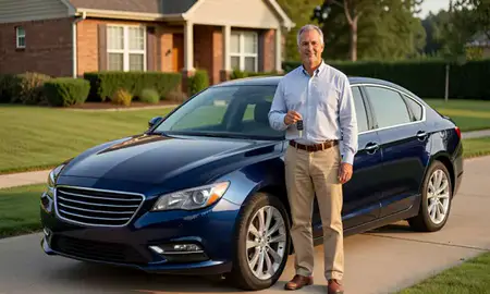 Car delivered to a driveway in Maryville, Tennessee, United States