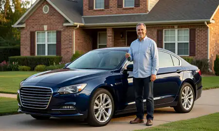 Car delivered to a driveway in Memphis, Tennessee, United States