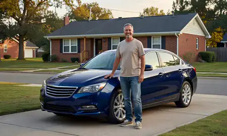Customer with their delivered car in Morristown, Tennessee, United States