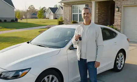 Car delivered to a driveway in Mount Juliet, Tennessee, United States
