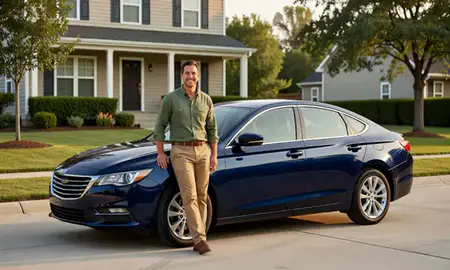 Customer with their delivered car in Nashville, Tennessee, United States