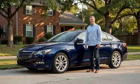 Car delivered to a driveway in Nashville, Tennessee, United States