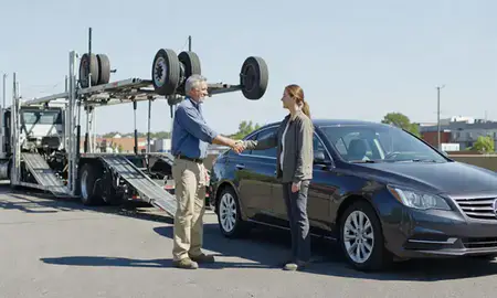 Vehicle owner beside their delivered car in Nashville, Tennessee, United States