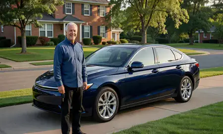 Car delivered to a driveway in Oak Ridge, Tennessee, United States