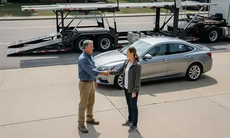 Vehicle owner beside their delivered car in Oak Ridge, Tennessee, United States