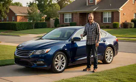 Car delivered to a driveway in Shelbyville, Tennessee, United States
