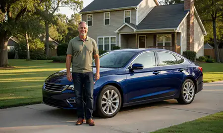 Customer with their delivered car in Smyrna, Tennessee, United States
