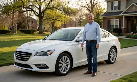 Car delivered to a driveway in Spring Hill, Tennessee, United States