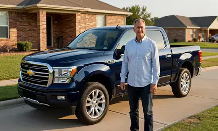 Car delivered to a driveway in Texas, United States