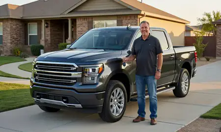 Car delivered to a driveway in Amarillo, Texas, United States