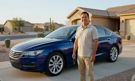 Car delivered to a driveway in El Paso, Texas, United States