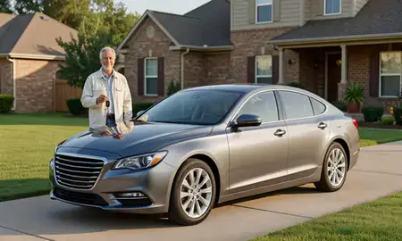 Car delivered to a driveway in Irving, Texas, United States
