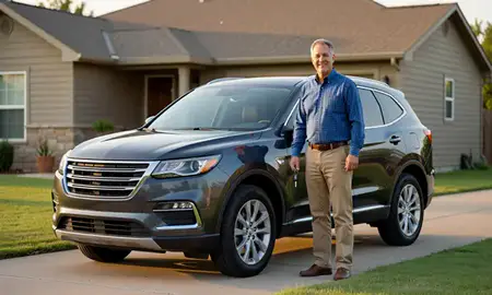 Car delivered to a driveway in Killeen, Texas, United States