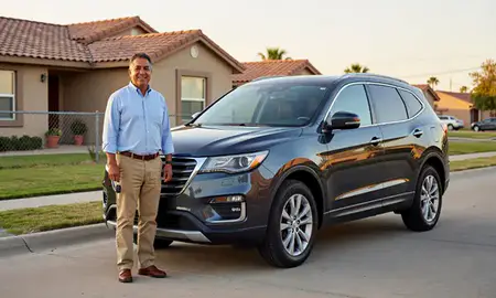 Car delivered to a driveway in Laredo, Texas, United States