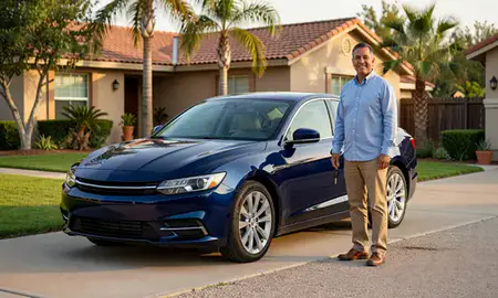 Car delivered to a driveway in McAllen, Texas, United States