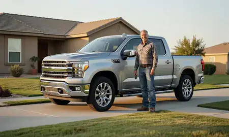 Car delivered to a driveway in Midland, Texas, United States