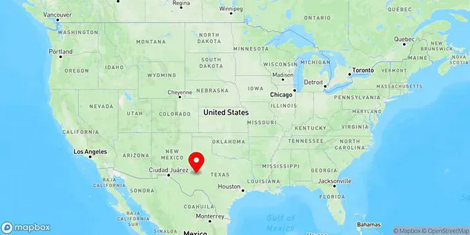 Map of Odessa, Texas, United States
