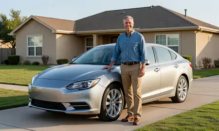 Customer with their delivered car in Pasadena, Texas, United States