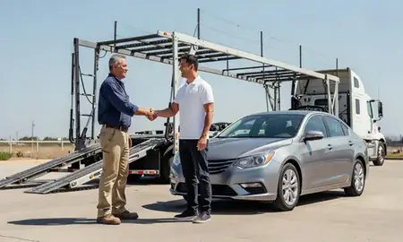 Vehicle owner beside their delivered car in Pasadena, Texas, United States