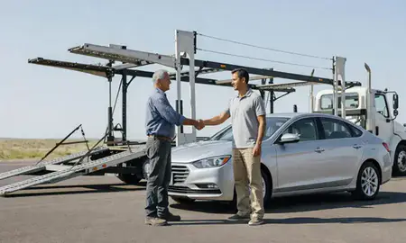 Vehicle owner beside their delivered car in American Fork, Utah, United States
