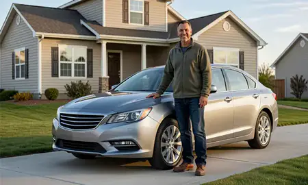 Customer with their delivered car in Bountiful, Utah, United States