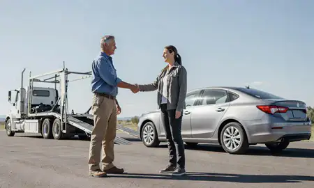 Vehicle owner beside their delivered car in Bountiful, Utah, United States