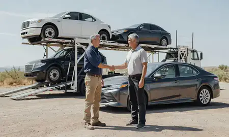 Vehicle owner beside their delivered car in Cedar City, Utah, United States