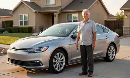 Car delivered to a driveway in Draper, Utah, United States