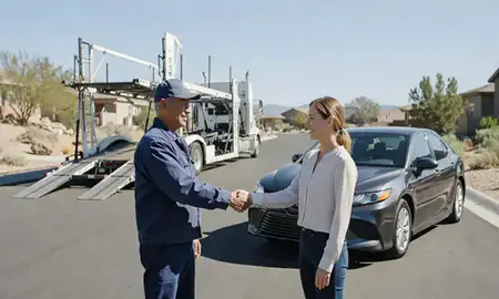 Vehicle owner beside their delivered car in Eagle Mountain, Utah, United States