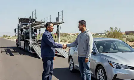 Vehicle owner beside their delivered car in Herriman, Utah, United States