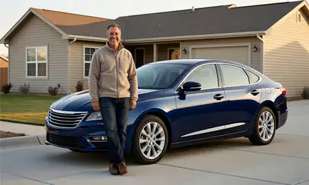 Customer with their delivered car in Kearns, Utah, United States