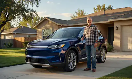 Car delivered to a driveway in Kearns, Utah, United States